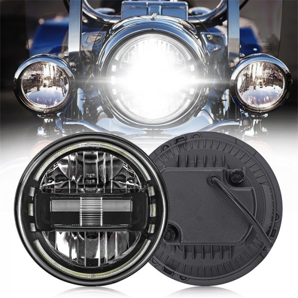 7 Inch LED Headlight High/Low Beam DRL Motorcycle Headlamp for Harley Glide Series, Softail Series, Sport Glide, Ultra Limited, Street Glide Special, Road Glide Special, DOT Approval, Black, 1PCS
