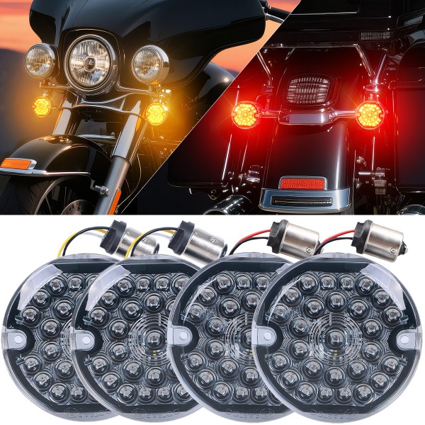 3-1/4 Inch LED Turn Signal Kit 1157 Double Base Fr...