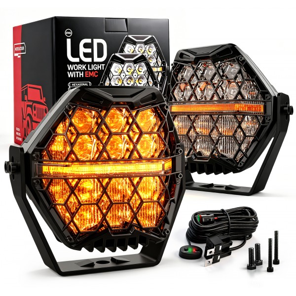 AUDEXEN 5.75 Inch Hexagonal LED Pods Lights 110W -...