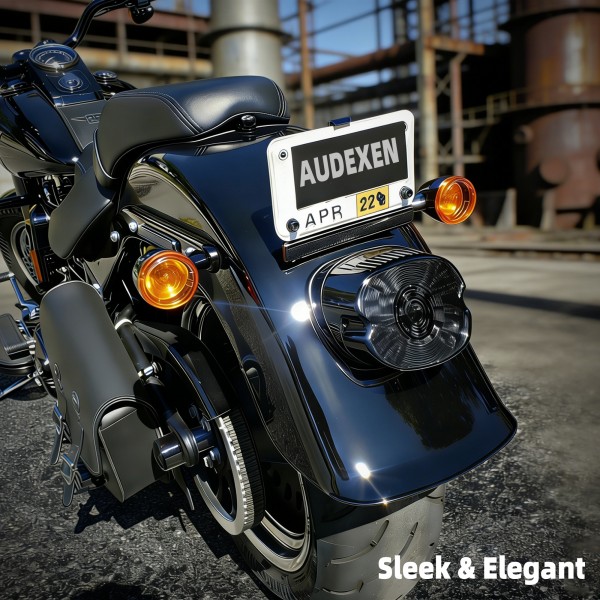 AUDEXEN LED Tail Light with Integrated Brake & Turn Signal for Harley Motorcycles - Smoked LED Rear Light Assembly, Plug & Play for Sportster, Dyna, Road King & Electra Glide