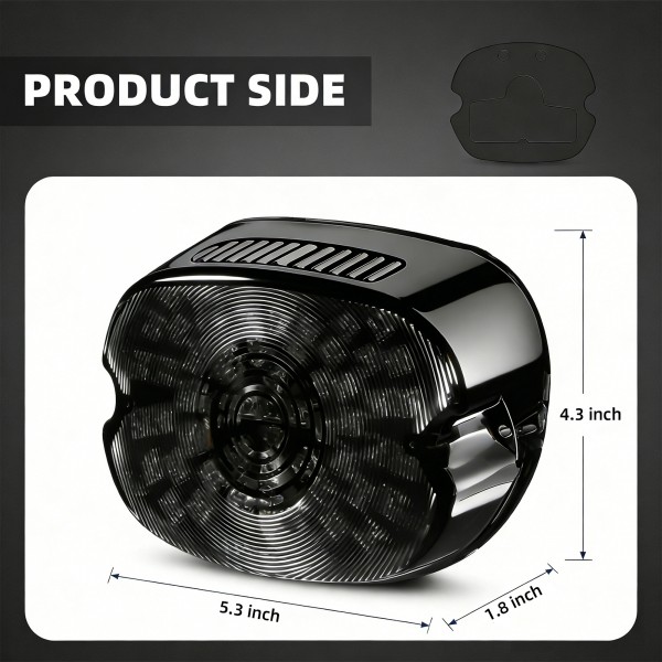 AUDEXEN LED Tail Light with Integrated Brake & Turn Signal for Harley Motorcycles - Smoked LED Rear Light Assembly, Plug & Play for Sportster, Dyna, Road King & Electra Glide
