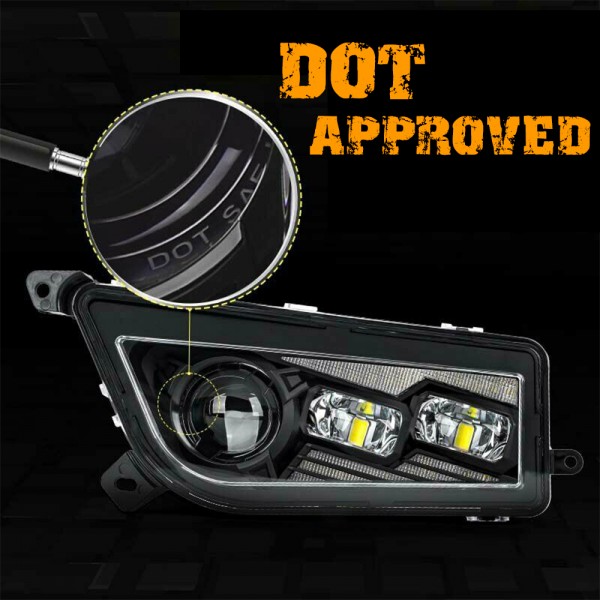 AUDEXEN 210W RZR LED Headlight, Upgraded 1000% Bright, High/Low Beam Turn Signals and DRL Compatible with UTV ATV 2014-2018 Polaris General RZR XP Turbo 1000 900s (Black)