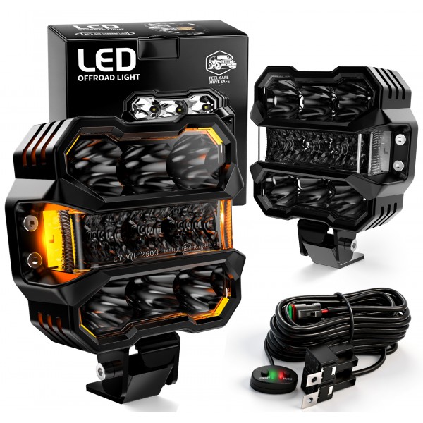 AUDEXEN 4.5 Inch LED Pods Lights 110W - Offroad Dr...