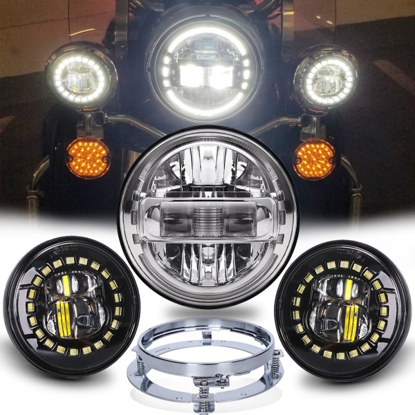 DOT Approval 7 Inch LED Headlight + 4.5 Inch LED P...