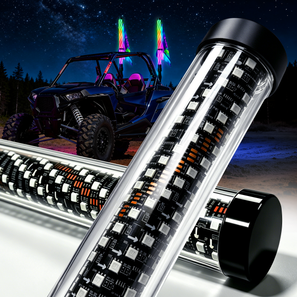 AUDEXEN New Tpye of Clear Lens RGB Whip Lights, 2F...