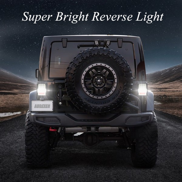 Audexen Jeep Tail Light for 2007-2017 JK JKU [DOT Approved] Brake Lights Reverse Light Daytime Running Lamps with 5D Clear Lens, Built in EMC and Red Lights
