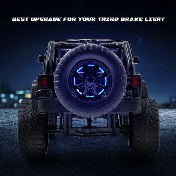 Third Brake Light, Spare Tire Wheel Light for Jeep Wrangler JK JKU 2007-2018 and Jeep Wrangler YJ TJ LJ 1987-2018, Cool Decoration Blue Brake Lights for Jeep