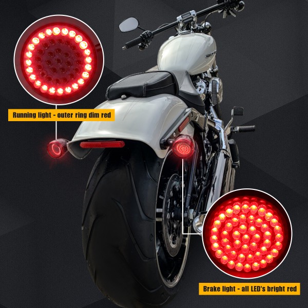 2 Inch 1157 Harley Turn Signals Led Rear Turn Signal Kit Red Brake Light Running Light for Harley Softail Dyna Touring Iron 883 Street Glide