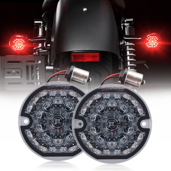 3-1/4 Inch Rear Led Turn Signal Flat Smoke Lens 11...