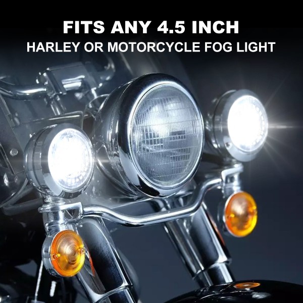 4.5 Inch Harley Fog Light Daymaker Passing Auxiliary CREE Led Spot Lamp Compatible with Harley Davidson 4-1/2 Inch Round Spot Lights - DOT Compliant