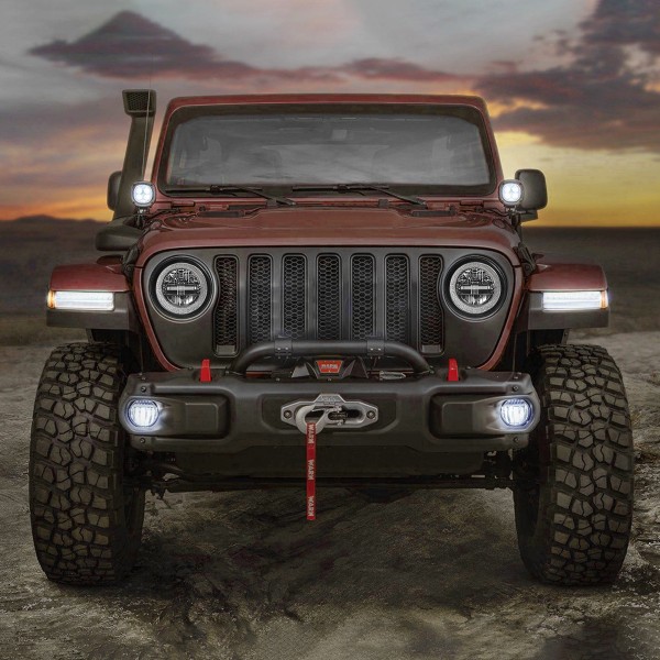 9 Inch Led Headlights [DOT Approved] Jeep Round Headlight with DRL High Beam and Low Beam for 2018-2020 Jeep Wrangler JL [Diamond Design]