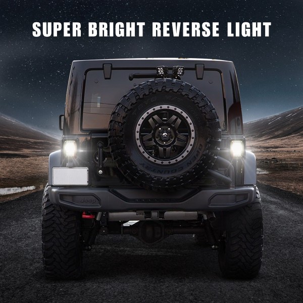 LED Tail Lights for Jeep Wrangler JK JKU 2007-2018, Unique"C" Shaped Design Clear Lens, 20W Reverse Lights, Built-in EMC, DOT Compliant, 2 PCS