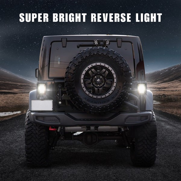 LED Tail Lights for Jeep Wrangler JK JKU 2007-2018, Unique"C" Shaped Design Smoked Lens, 20W Reverse Lights, Built-in EMC, DOT Compliant, 2 PCS