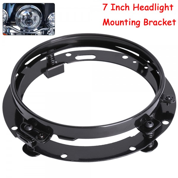 7 Inch Round Headlight Mounting Bracket Adapter for Harley Motorcycle 7 Inch Led Headlight Mount - Black