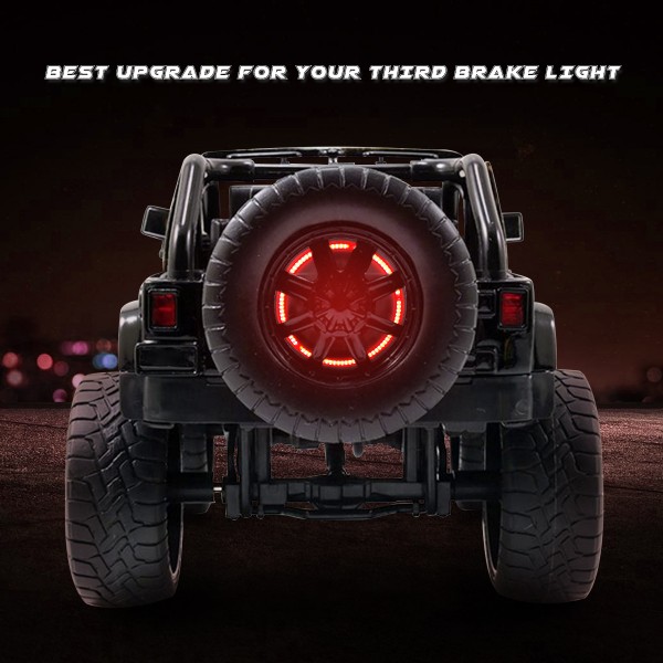 Third Brake Light, Spare Tire Wheel Light for Jeep Wrangler JK JKU 2007-2018 and Jeep Wrangler YJ TJ LJ 1987-2018, Cool Decoration Red Brake Lights for Jeep